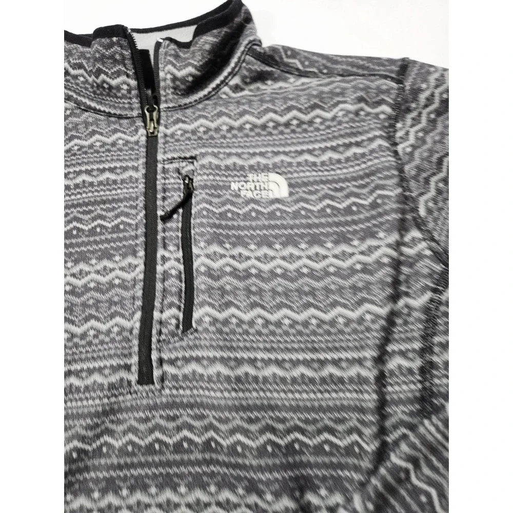 The North Face TNF Mens L Large Fleece 1/4 Zip Aztec Pullover Lightweight Jacket